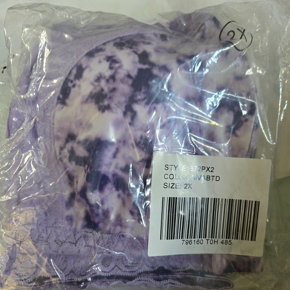 Purple Tie-Dye Bra 2X